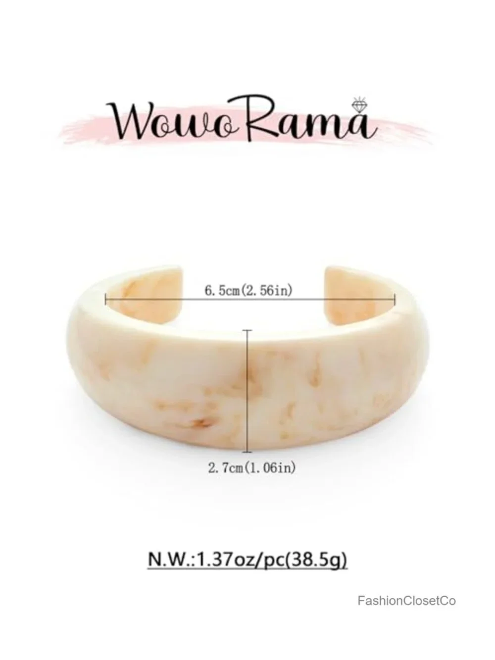 Chunky Acrylic Resin Cuff Bangle Bracelet Geometric Statement Wide Bangle